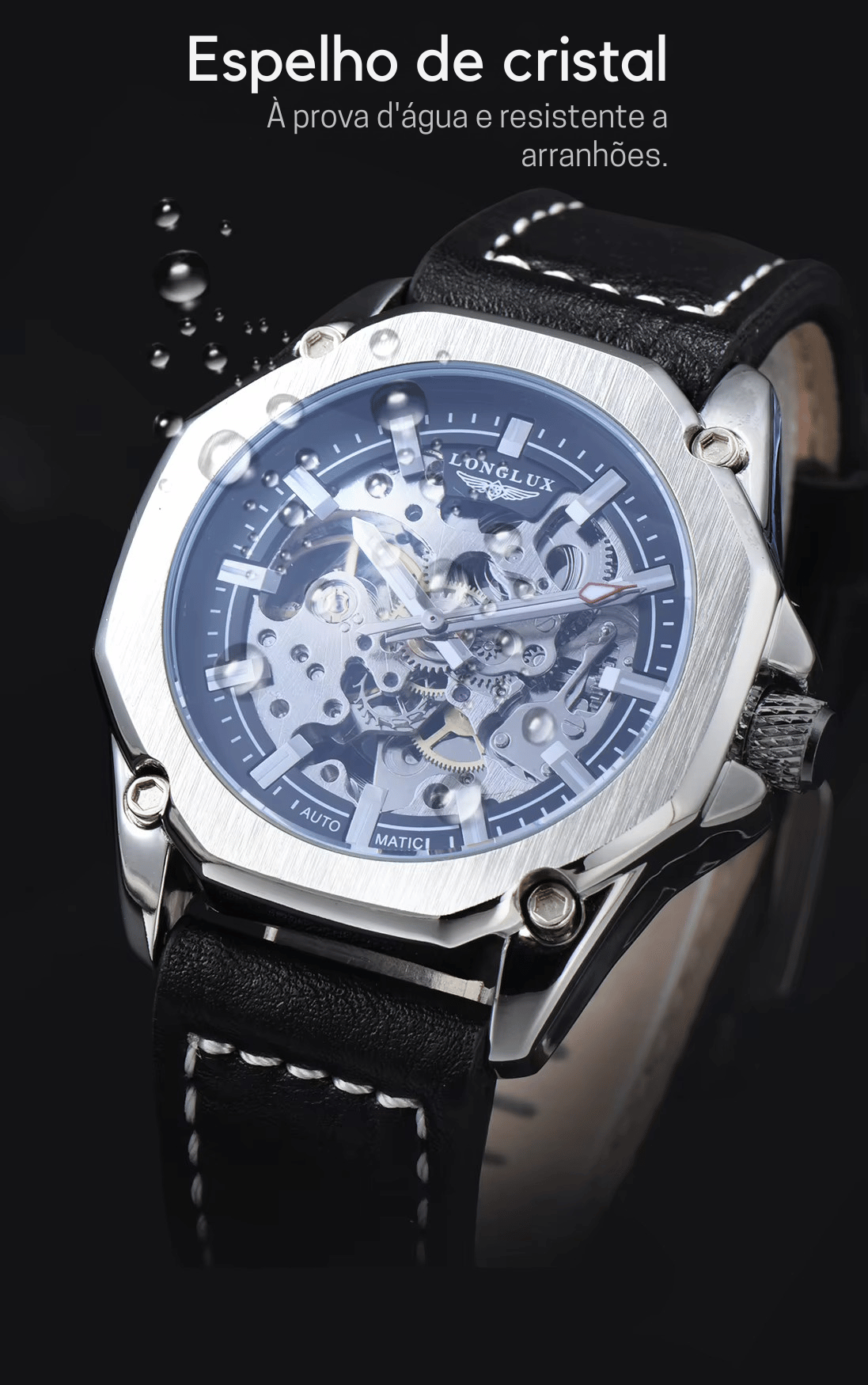 Relógio Sterling Automático Couro 44mm