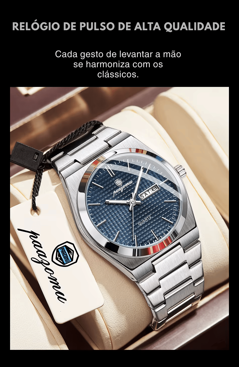 Relógio Aldridge Classic Monocromático 41mm