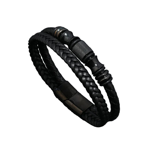 Bracelete Charm Black Couro Vieira Outlet Brasil