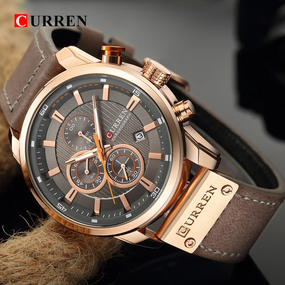Relógio Valkyrie Curren 46mm Couro Suiço