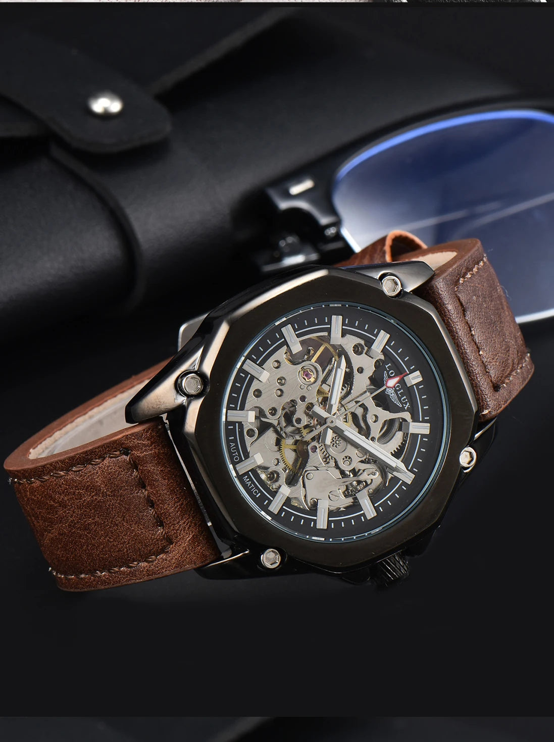 Relógio Sterling Automático Couro 44mm