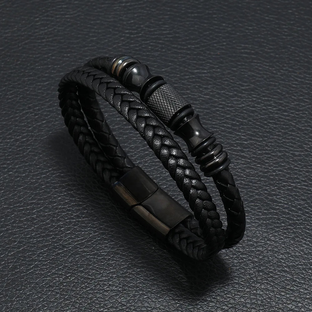 Bracelete Charm Black Couro Vieira Outlet Brasil