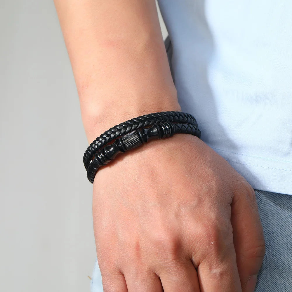 Bracelete Charm Black Couro Vieira Outlet Brasil